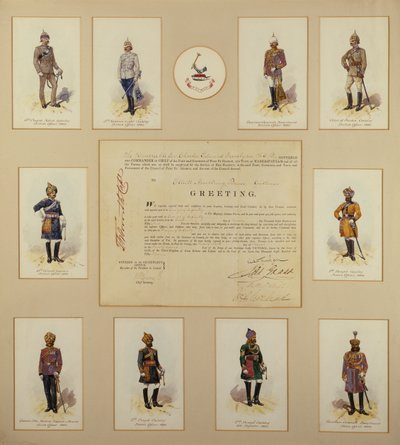 Důstojníci britské armády v uniformách, R.Simkin, 19. století od Richard Simkin