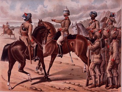 The Corps of Guides, c.1895 (barevné lito) od Richard Simkin
