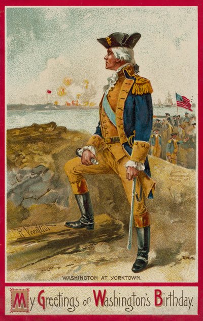 George Washington u Yorktownu (chromolit) od Richard Veenfliet