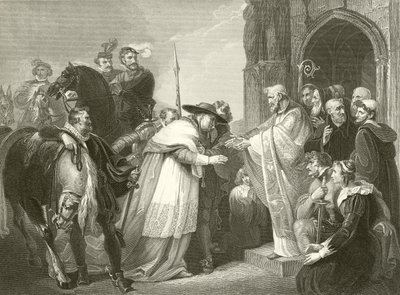 Kardinál Wolsey v Leicesterském opatství od Richard Westall