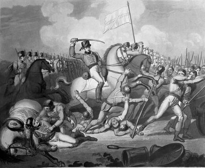 Útok kavalérie proti francouzské pěchotě, bitva u Salamance, 22. července 1812, 1819 (akvatinta) od Richard Westall
