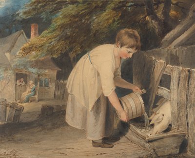 Dívka krmí prasata, 1800. od Richard Westall