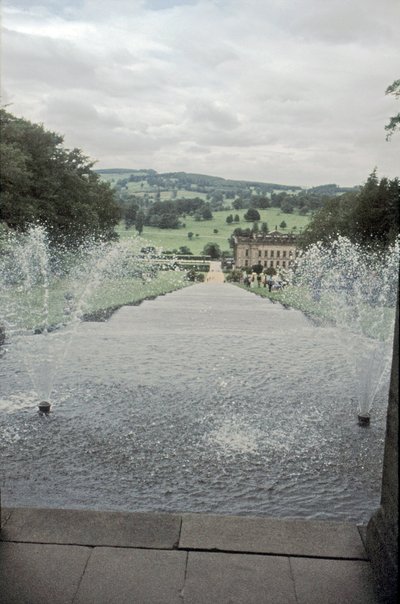 Chatsworth House z vrcholu Cascade, Derbyshire, c1980 od Richard Williams