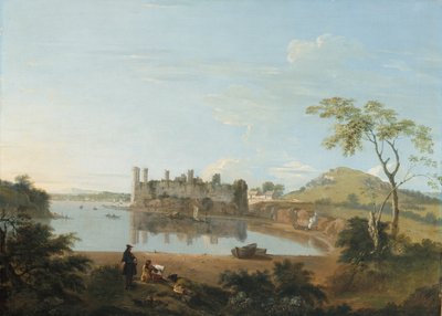 Zámek Caernarvon, kolem roku 1744 (olej na plátně) od Richard Wilson