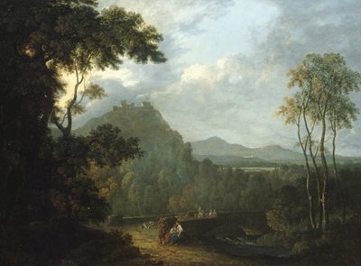 Hrad Dinas Bran u Llangollenu II, asi 1770 (olej na plátně) od Richard Wilson