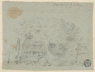 Skica stromů u mostu (recto); skica budovy (verso) od Richard Wilson