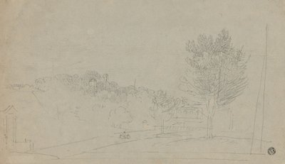 Pohled na Wilsonův dům a zahrady (recto); Pohled na Wilsonův dům a zahrady (verze) od Richard Wilson