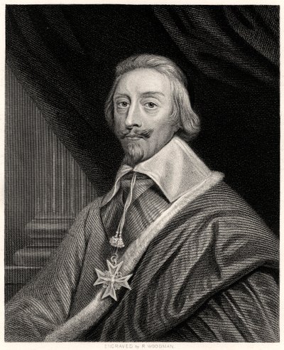 Kardinál Richelieu, francouzský prelát a státník, 19. století od Richard Woodman