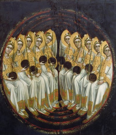 Sedící andělé s koulemi v rukou, kolem 1348-54 od Ridolfo di Arpo Guariento
