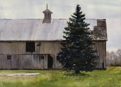 Dubnové ráno, 2008 (akvarel na papíře) od Rob Wood