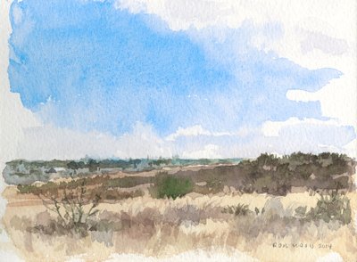 Zima v prérii, 2014 (akvarel na papíře) od Rob Wood