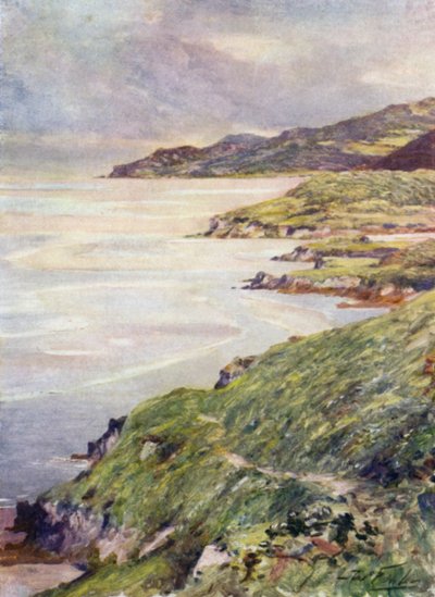 A Lonely Shore, Barmouth Estuary (barevné lito) od Robert (after) Fowler