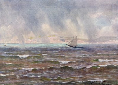 A Sudden Squall, Cardigan Bay (barevná lito) od Robert (after) Fowler