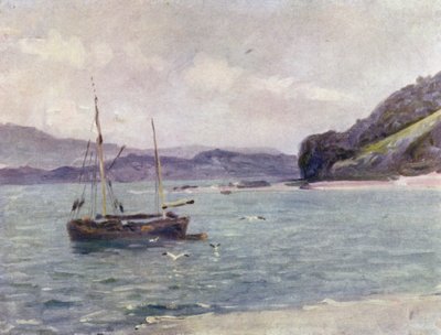 Pláž, Beaumaris (barevné lito) od Robert (after) Fowler