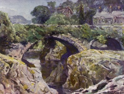 Starý most, Bettws-y-Coed (barva lito) od Robert (after) Fowler