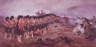 Tenká červená linie, 93. Highlanders stojí pevně před ruským útokem v bitvě u Balaklavy v roce 1854 od Robert (after) Gibb