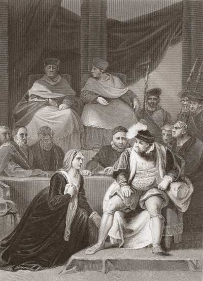 Proces o svatbě Jindřicha VIII., vyryl A.H. Payne (litho) od Robert (after) Smirke