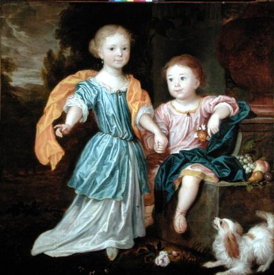 Portrét mladé dívky a chlapce, o nichž se říká, že jsou dětmi sira Williama Reynoldse Lloyda od Robert (attr. to) Byng or Bing