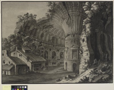 Architektonická fantazie. Vnitřek ruiny rotundy s gigantickou klenbou od Robert Adam