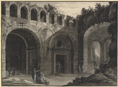 Architektonická fantazie vnitřního nádvoří antické ruiny od Robert Adam