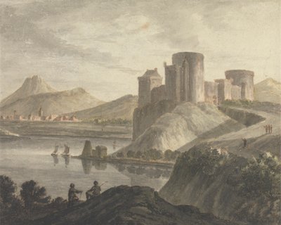 Hrad s postavami v klasické krajině od Robert Adam