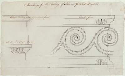 Návrh lišt na schodišti, Headfort House, 1772 (pero a černá tuš na papíře) od Robert Adam