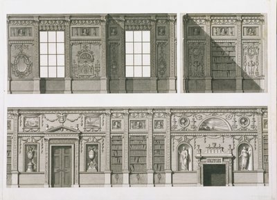 Vyvýšenina knihovny v Syon House, asi 1760-69 od Robert Adam