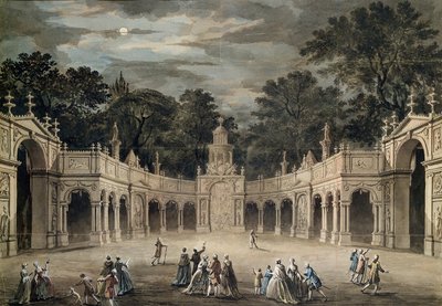 The Illuminations at Buckingham House k narozeninám krále Jiřího III., 4. června 1783 (pero a wc) od Robert Adam