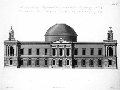 The South Elevation of Register House, Edinburgh, rytý J. Roberts, 1773 od Robert Adam