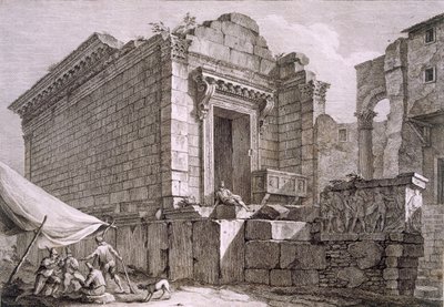 Pohled na Aesculapův chrám, hospoda. 1764. od Robert Adam
