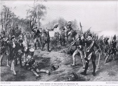 Jiří II. v Dettingenu, ilustrace z knihy "Hutchinson