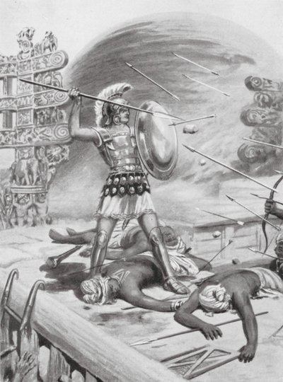 Úspěch Alexandra Velikého, 326 př. n. l. (litografie) od Robert Ambrose Dudley