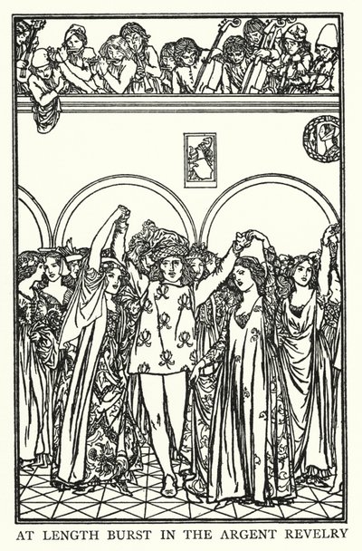 Ilustrace k básním Johna Keatse: Předvečer svaté Anežky (litho) od Robert Anning Bell