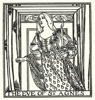 Ilustrace k básním Johna Keatse: Předvečer svaté Anežky (litho) od Robert Anning Bell