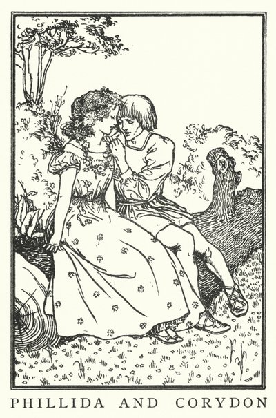 Phillida a Corydon (litho) od Robert Anning Bell