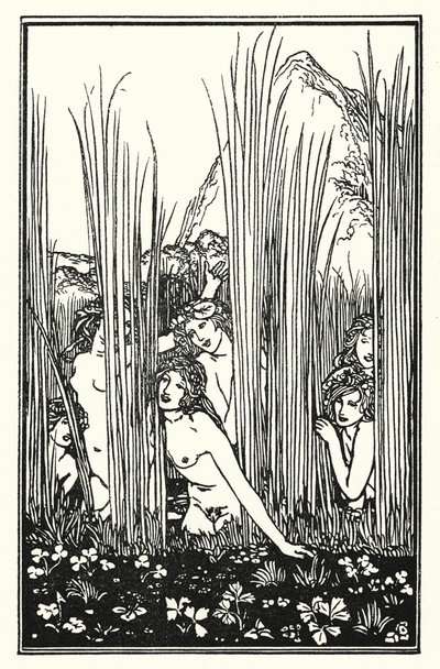 Shelley: Hymn of Pan (litografie) od Robert Anning Bell