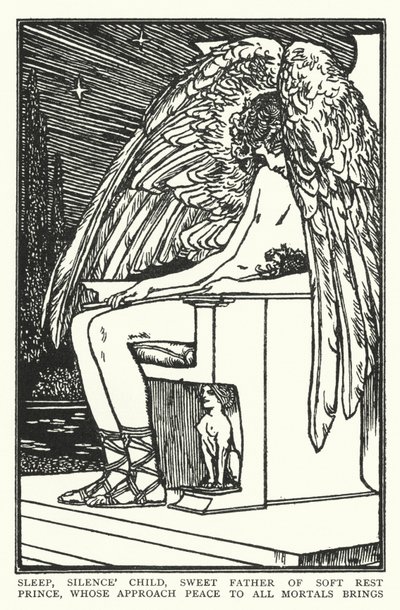 Spi, mlč, dítě, sladký otec měkkého odpočinku, princ, jehož přístup mír všem smrtelníkům přináší (litho) od Robert Anning Bell