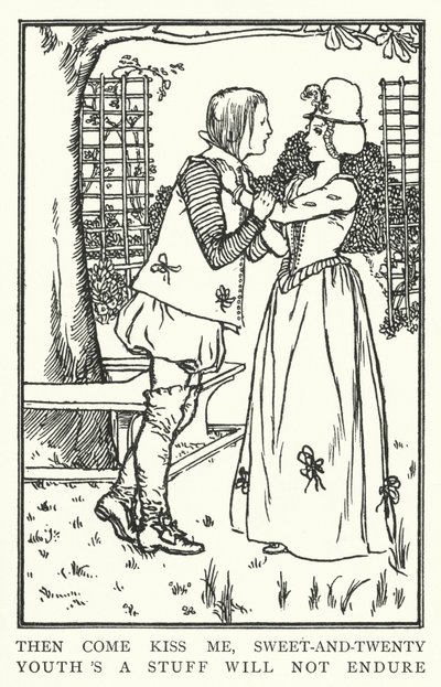 Pak mě pojď polib, sladká dvacítka, mládí to nevydrží (litho) od Robert Anning Bell