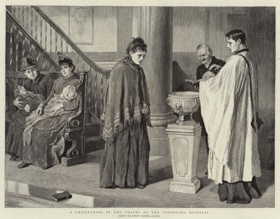 Křest v kapli nemocnice Foundling Hospital od Robert Barnes