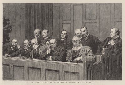 Náčrtky v Royal Court of Justice, zvláštní porota od Robert Barnes
