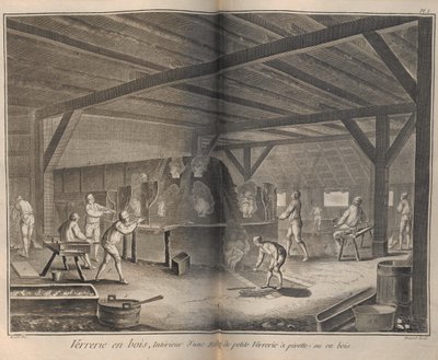 Výroba skla. Z encyklopedie Denise Diderota a Jeana Le Ronda dAlemberta, 1751-1765. od Robert Benard