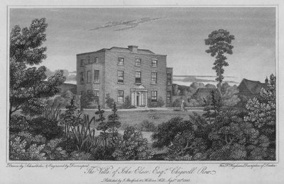 The Villa of John Elsee, Chigwell Row (rytina) od Robert Blemell (after) Schnebbelie