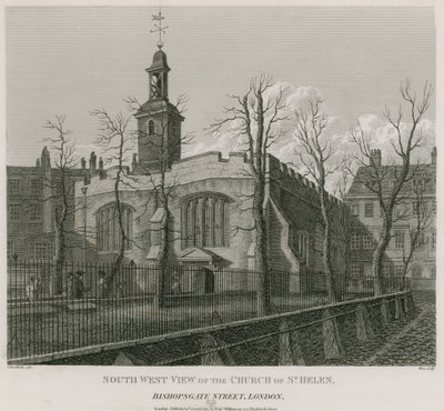 Kostel St Helen, Bishopsgate Street, Londýn od Robert Blemell Schnebbelie