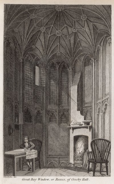 Velké arkýřové okno nebo výklenek Crosby Hall od Robert Blemell Schnebbelie