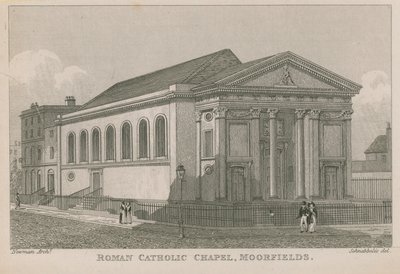 Římskokatolická kaple v Moorfields od Robert Blemell Schnebbelie