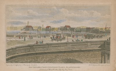 Southwark, z Chatham Place, Blackfriars od Robert Blemell Schnebbelie