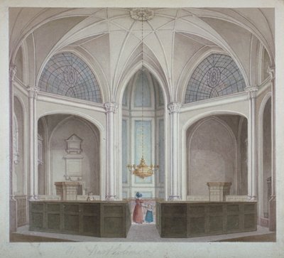Interiér kostela svatého Bartoloměje-Less, City of London, 1834. od Robert Blemmell Schnebbelie