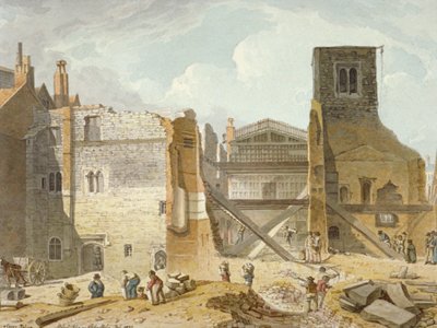 Pohled na demolici paláce Savoy, Westminster, Londýn, 1820 od Robert Blemmell Schnebbelie