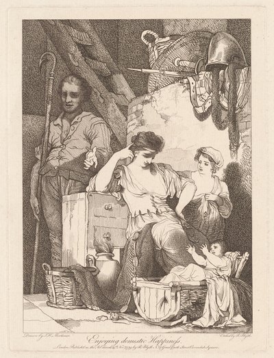 Užívat si domácího štěstí od Robert Blyth, after John Hamilton Mortimer