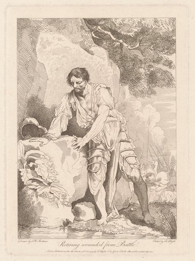Odchod zraněných z bitvy od Robert Blyth, after John Hamilton Mortimer